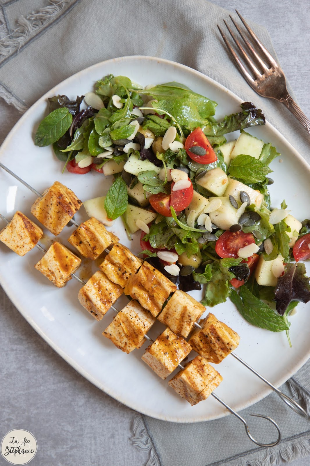 Brochettes de légumes du soleil et tofu au basilic - La Vie Claire